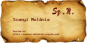 Szanyi Melánia névjegykártya